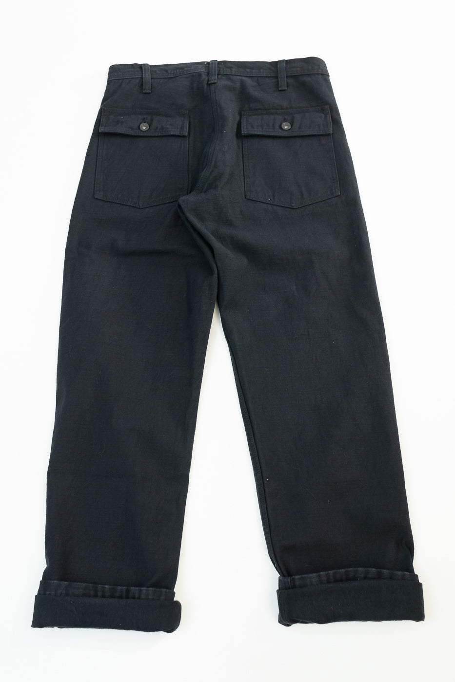 SJ52BK - Back Satin Selvedge Baker Pants - Black