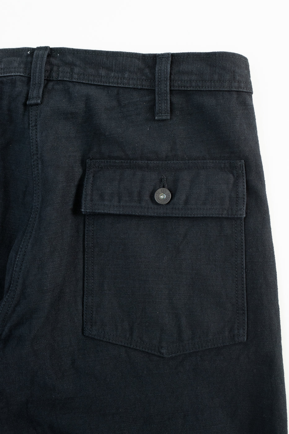 SJ52BK - Back Satin Selvedge Baker Pants - Black