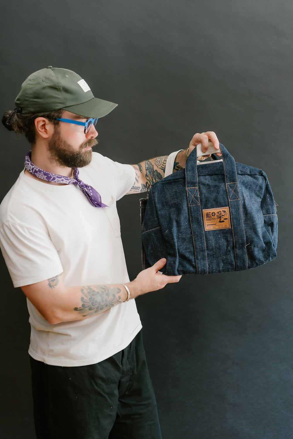 SJDBB24-AI - Denim Boston Bag - Indigo