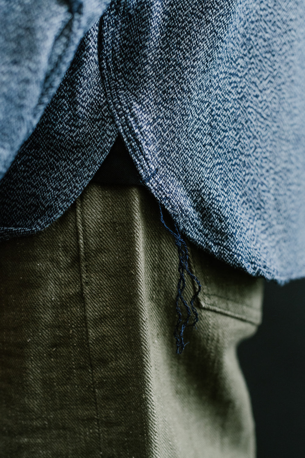 SSS23-AMW - Twisted Yarn Work Shirt - Natural Indigo