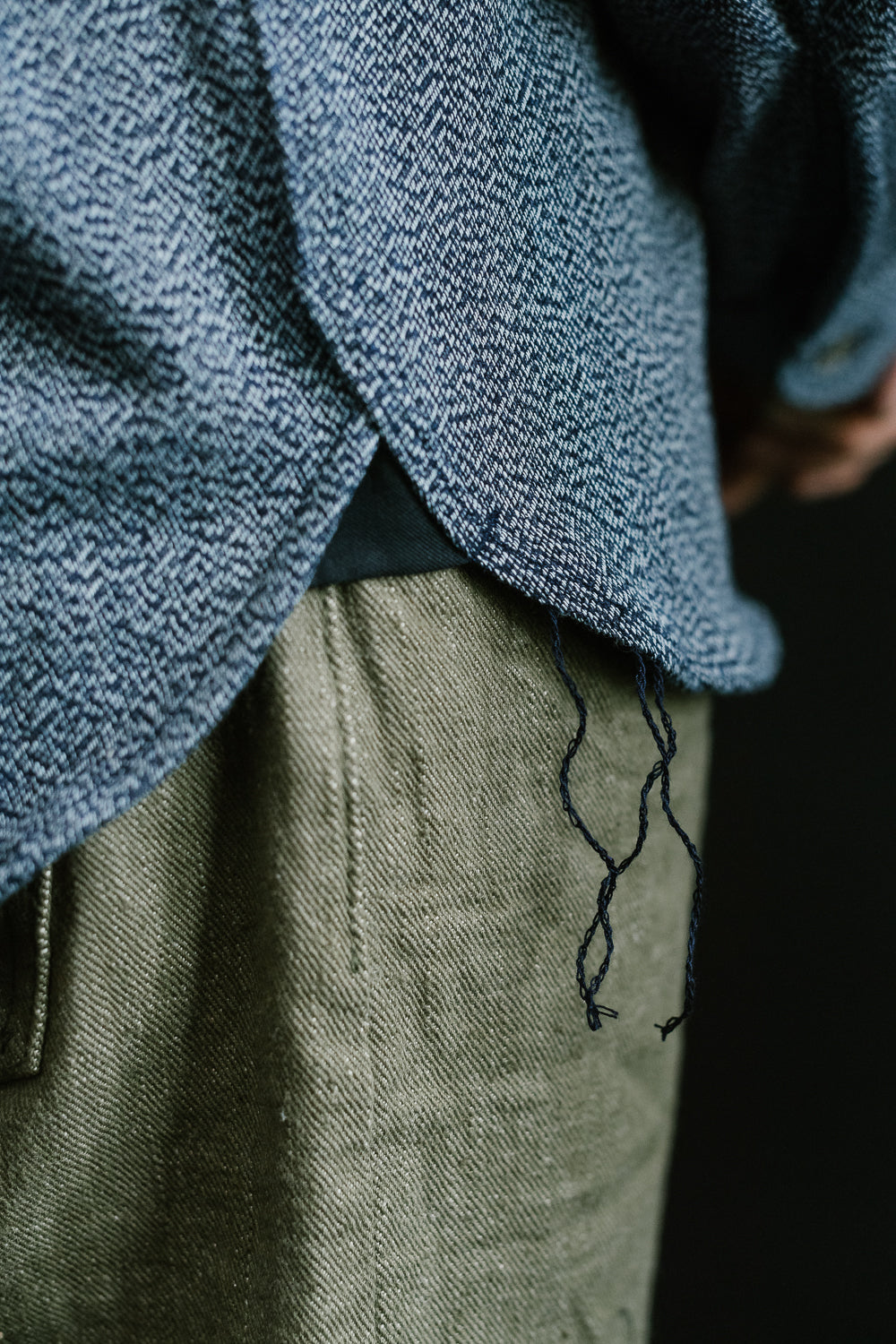 SSS23-AMW - Twisted Yarn Work Shirt - Natural Indigo