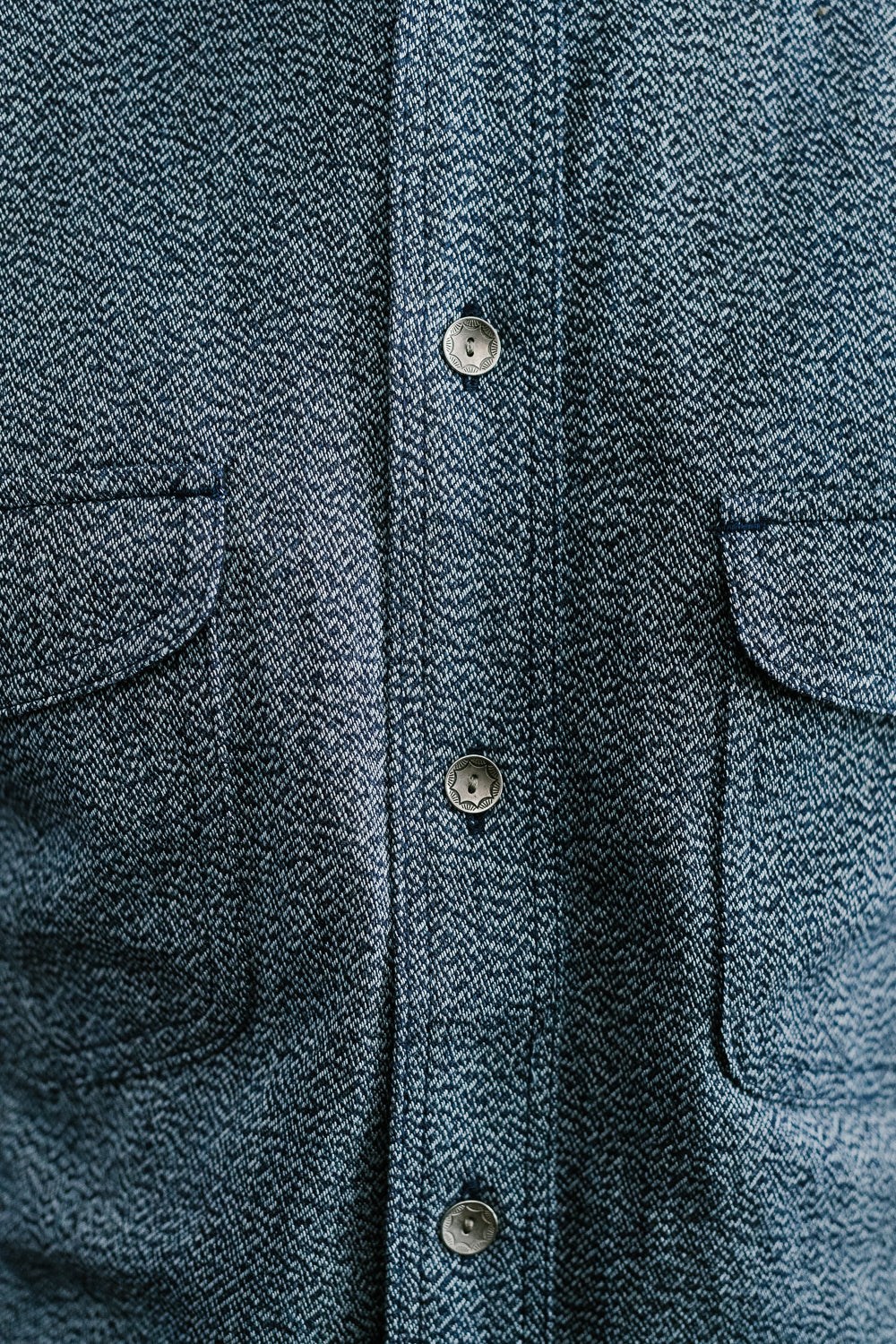 SSS23-AMW - Twisted Yarn Work Shirt - Natural Indigo