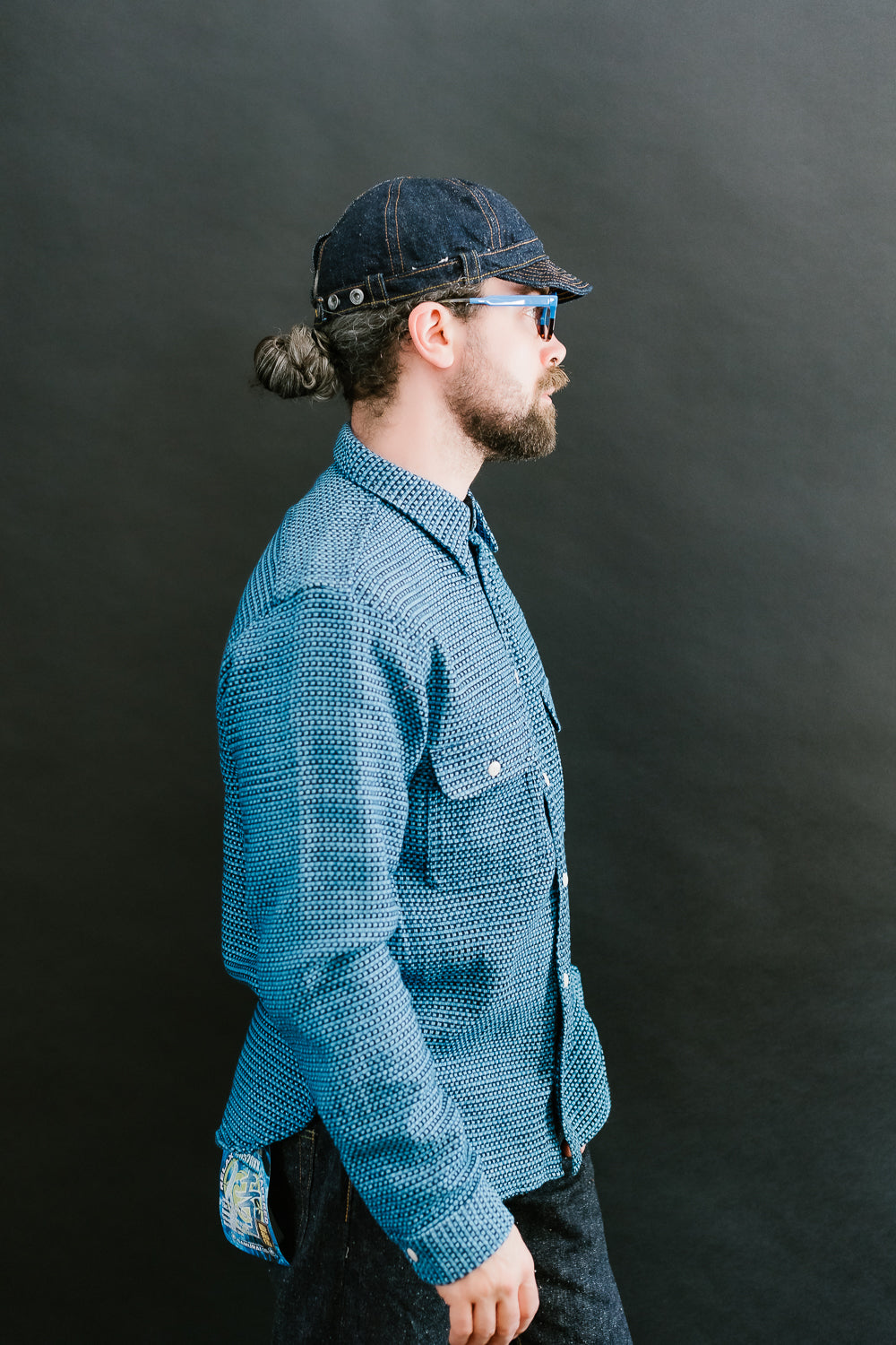 SSS24-01W - 'Aizome' Thick Oxford Work Shirt - Natural Indigo