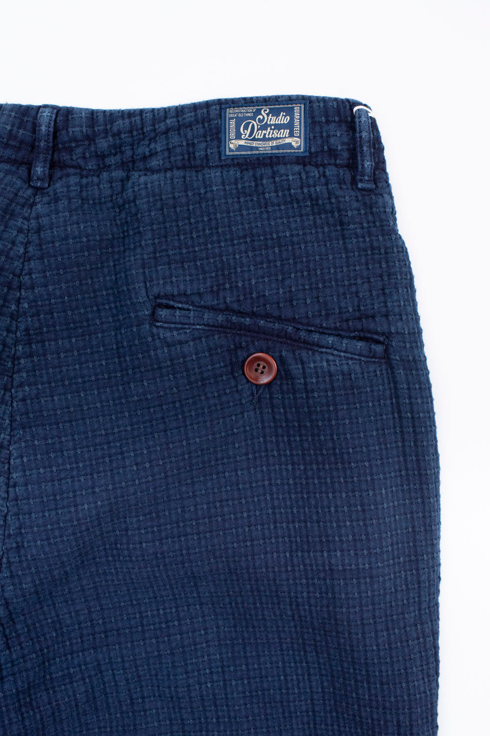 1870 - Stitched Sashiko Trousers Slim Tapered - Indigo