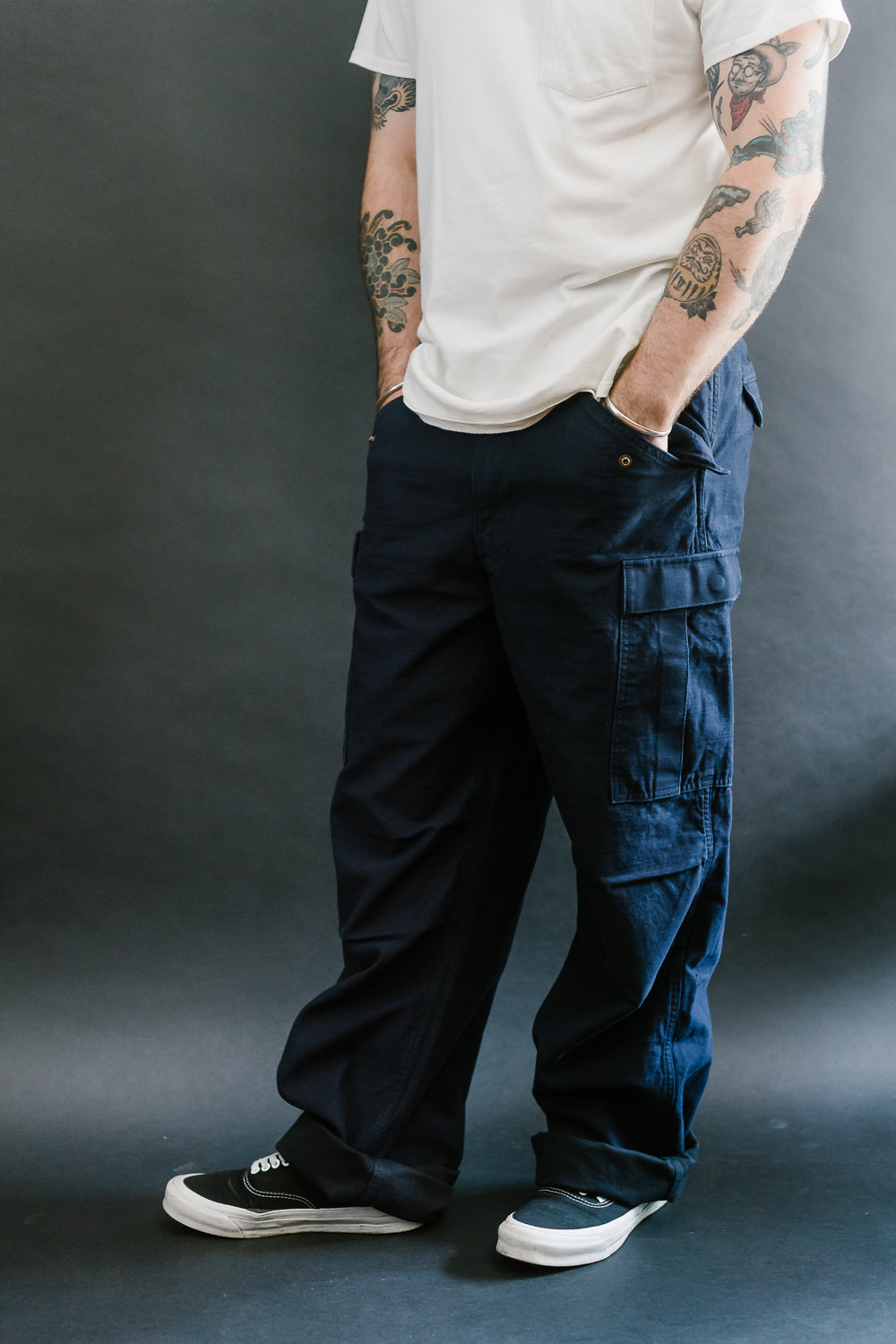 1889 - M-65 Field Cargo Pants - Indigo x Black