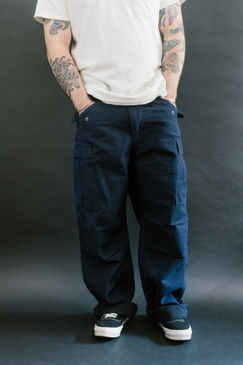 1889 - M-65 Field Cargo Pants - Indigo x Black