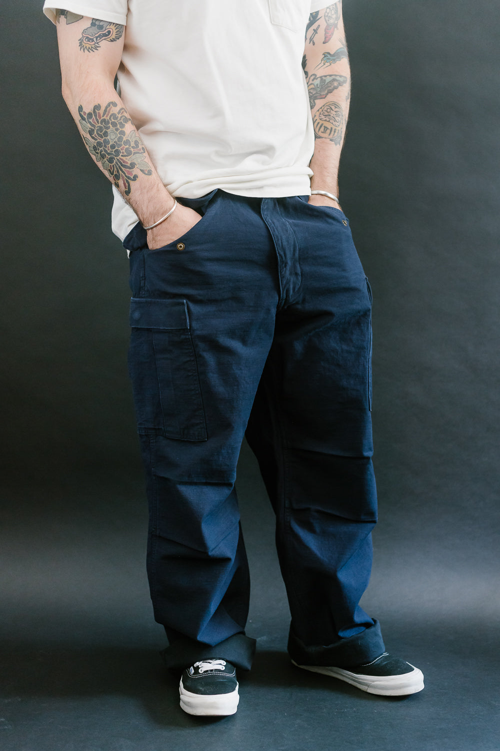 1889 - M-65 Field Cargo Pants - Indigo x Black