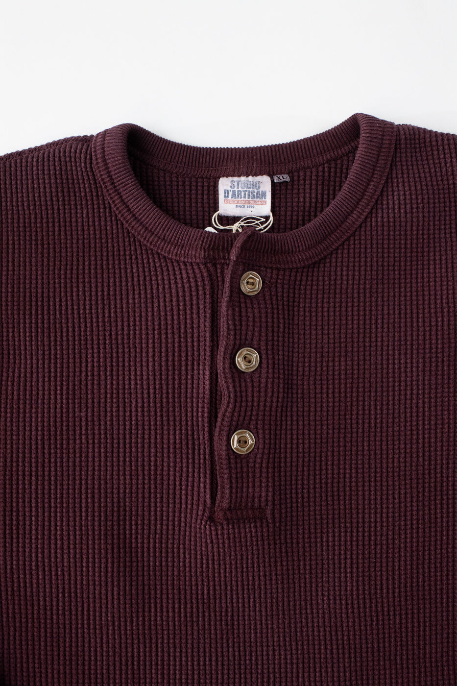 9937 - Heavy Thermal Long Sleeve Henley - Bordeaux