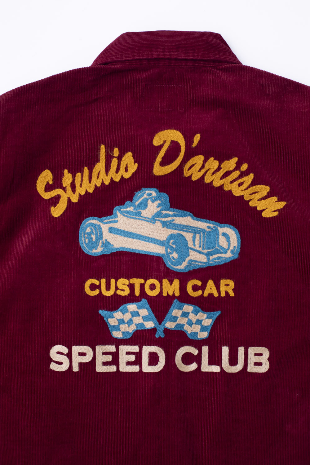 D4584 - Embroidery Speed Club Corduroy Jacket - Bordeaux