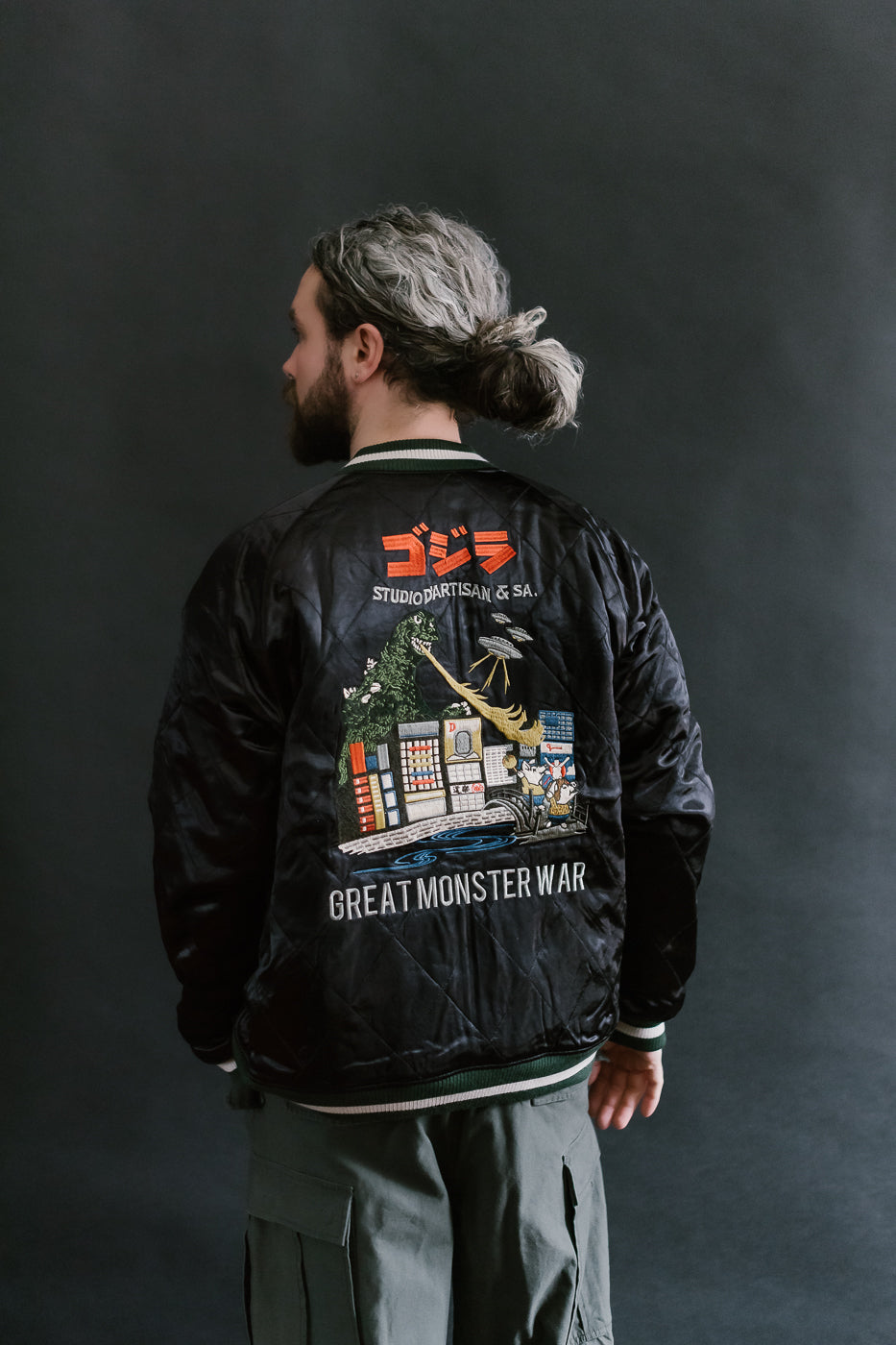 GZ-013 - Velveteen Souvenir Jacket - Great Monster War - Black