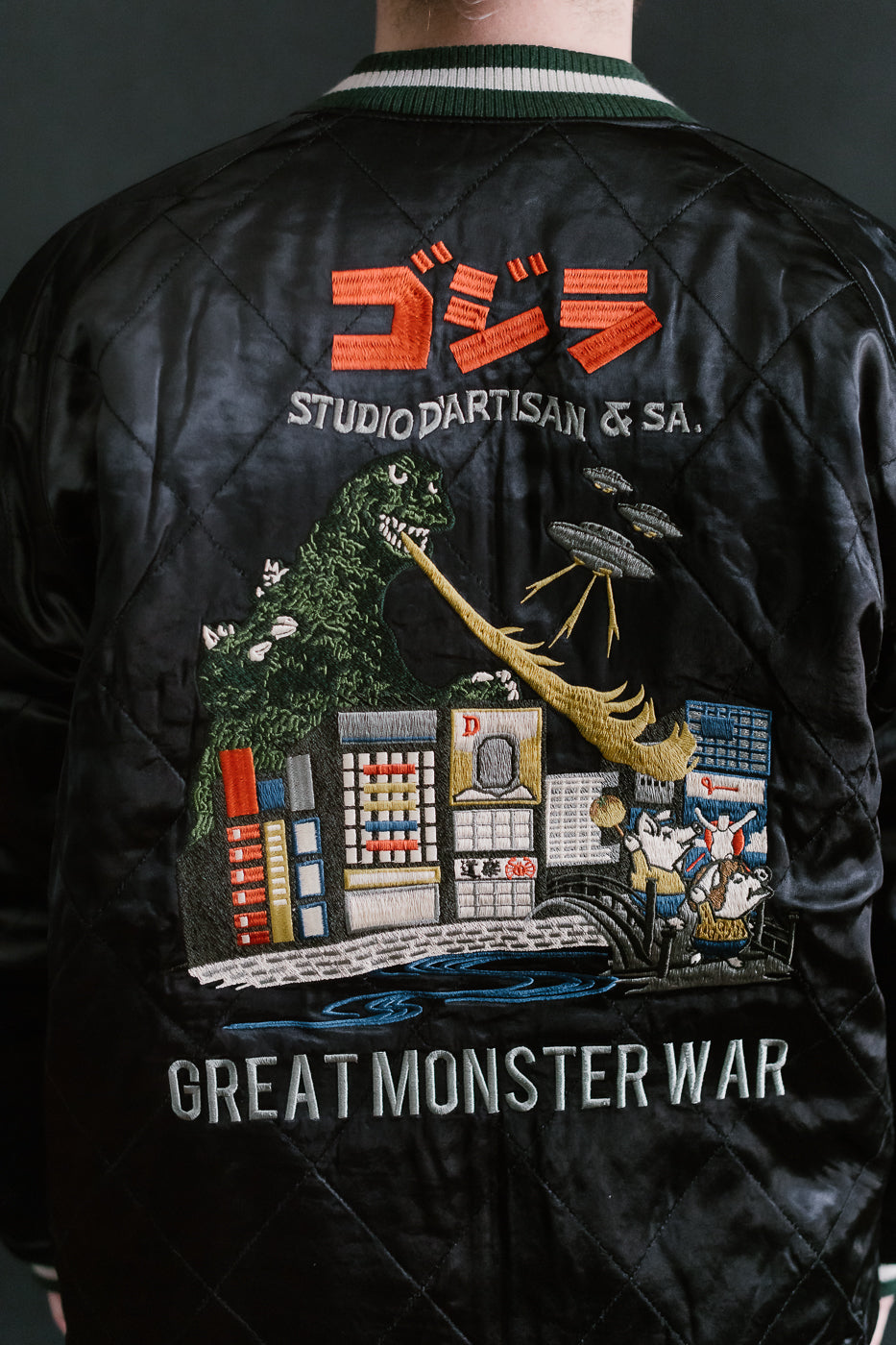 GZ-013 - Velveteen Souvenir Jacket - Great Monster War - Black