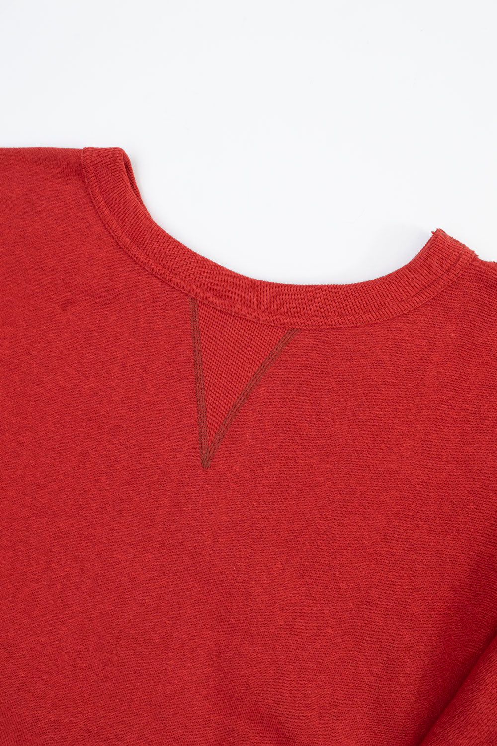 Lot 260 - DENIME - Four Needle V-Gusset Crew Neck Sweatshirt - Red