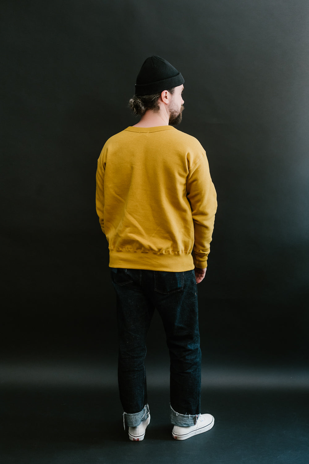 Lot 260 - DENIME - Four Needle V-Gusset Crew Neck Sweatshirt - Yellow