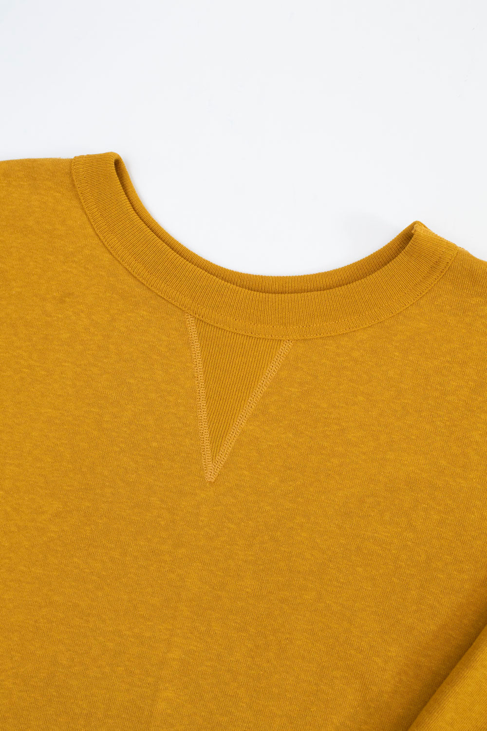 Lot 260 - DENIME - Four Needle V-Gusset Crew Neck Sweatshirt - Yellow