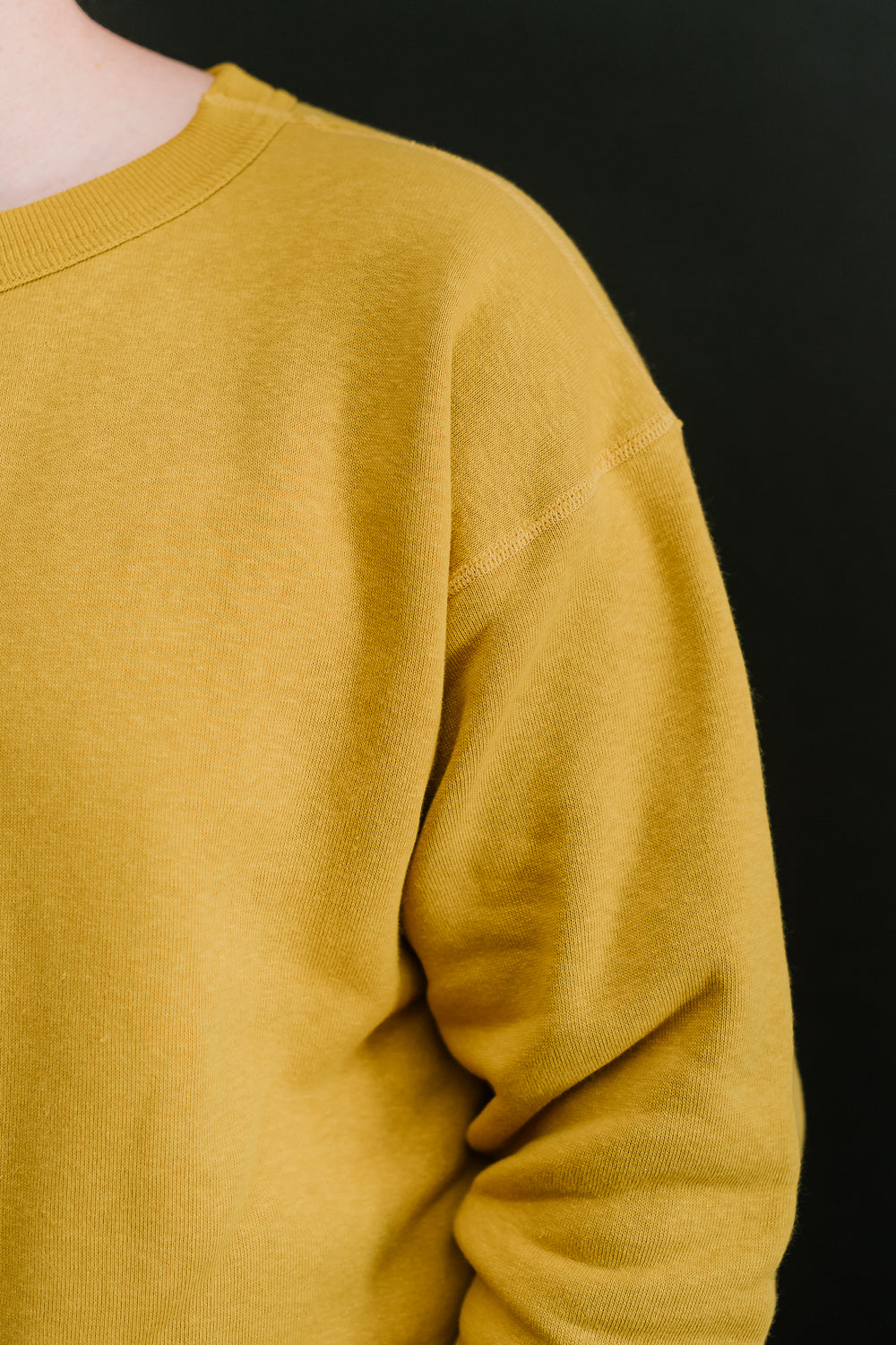 Lot 260 - DENIME - Four Needle V-Gusset Crew Neck Sweatshirt - Yellow