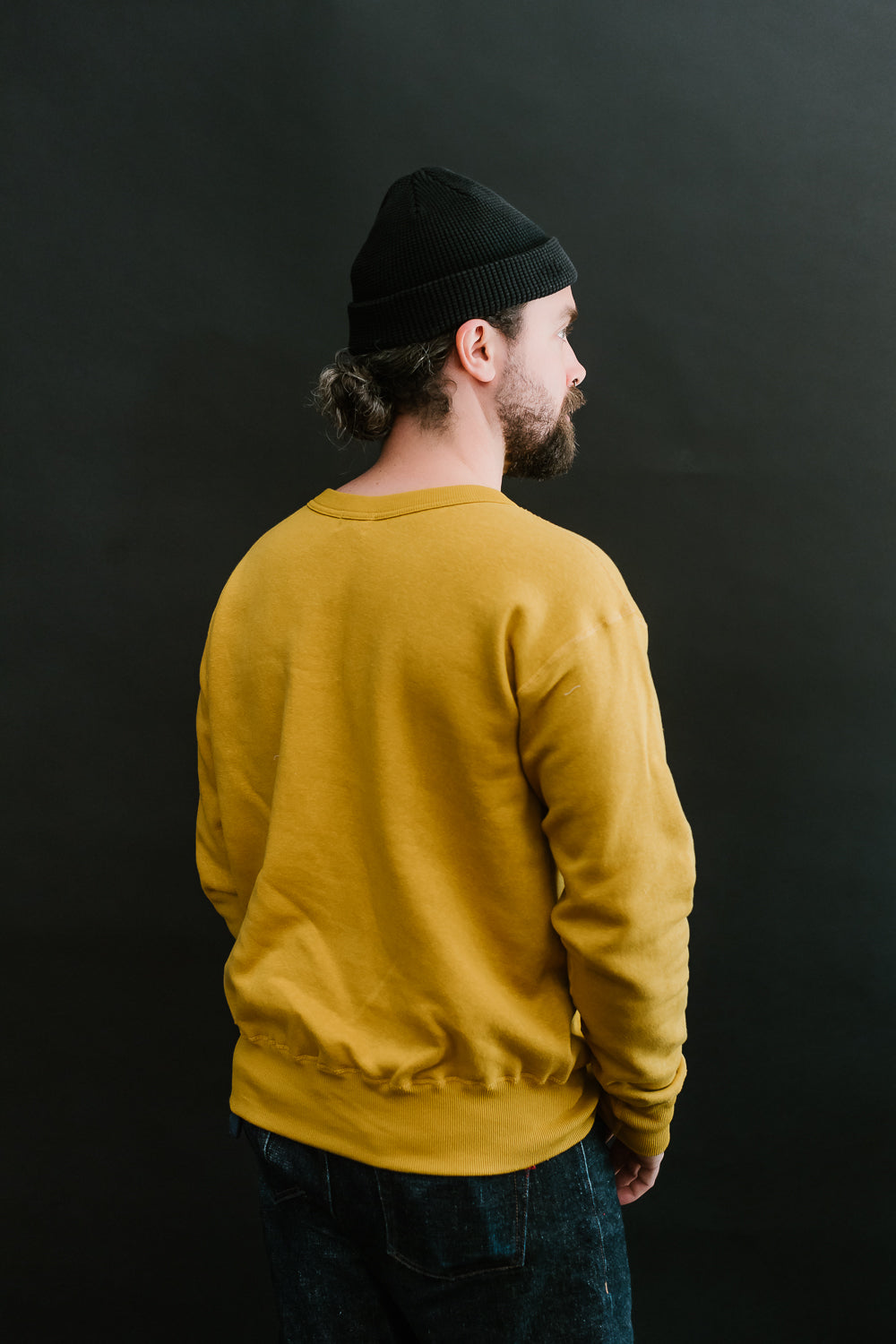 Lot 260 - DENIME - Four Needle V-Gusset Crew Neck Sweatshirt - Yellow