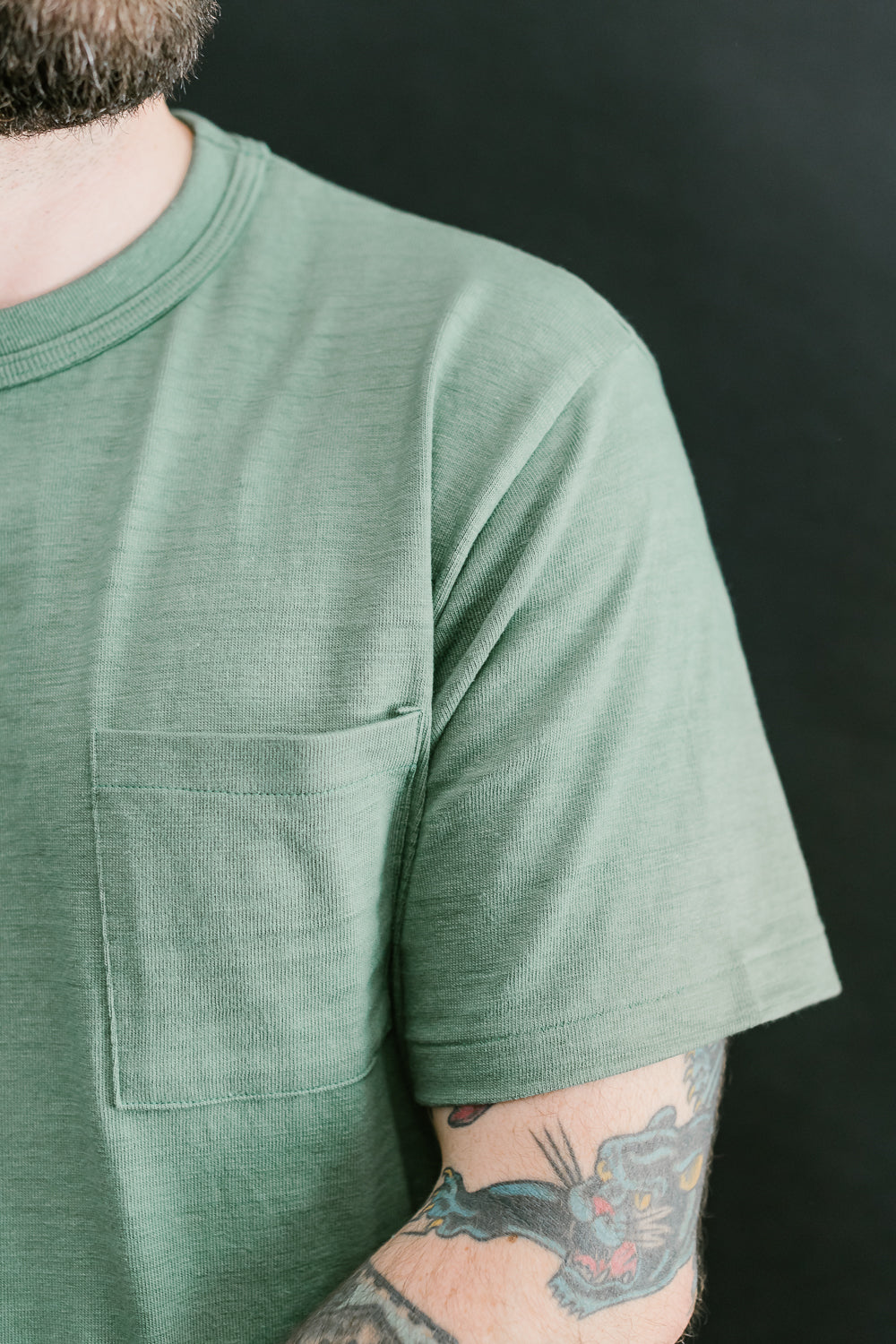 Lot 4601P - Slubby Cotton Pocket T-Shirt - MC Green (Seasonal)