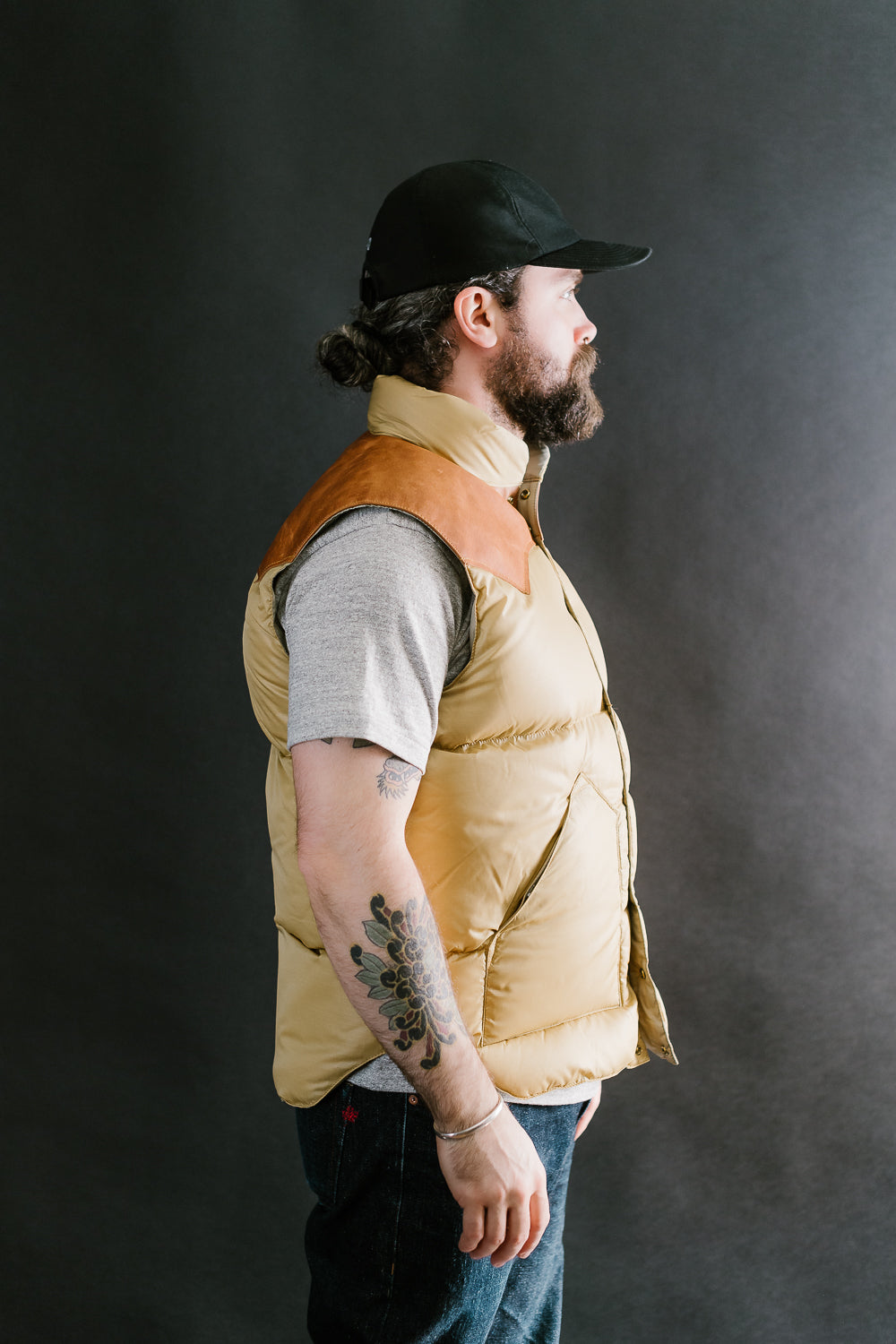 Lot 2197 - Rocky Mountain Featherbed x Warehouse Ripstop Nylon Down Vest - Beige Mustard