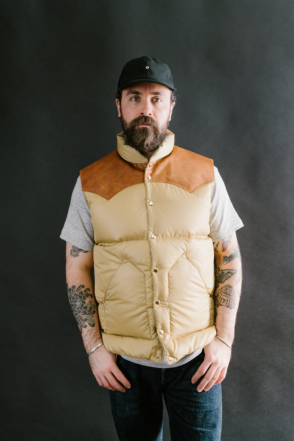 Lot 2197 - Rocky Mountain Featherbed x Warehouse Ripstop Nylon Down Vest - Beige Mustard