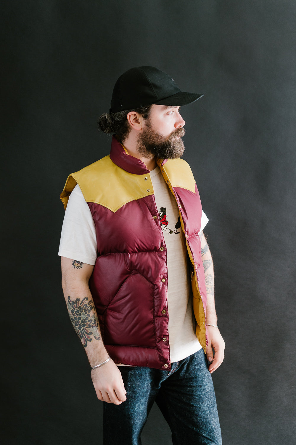 Lot 2197 - Rocky Mountain Featherbed x Warehouse Ripstop Nylon Down Vest - Burgundy