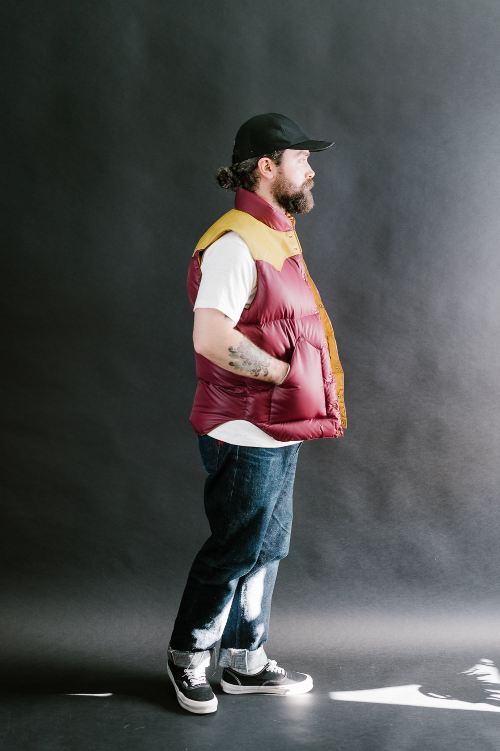 Lot 2197 - Rocky Mountain Featherbed x Warehouse Ripstop Nylon Down Vest - Burgundy