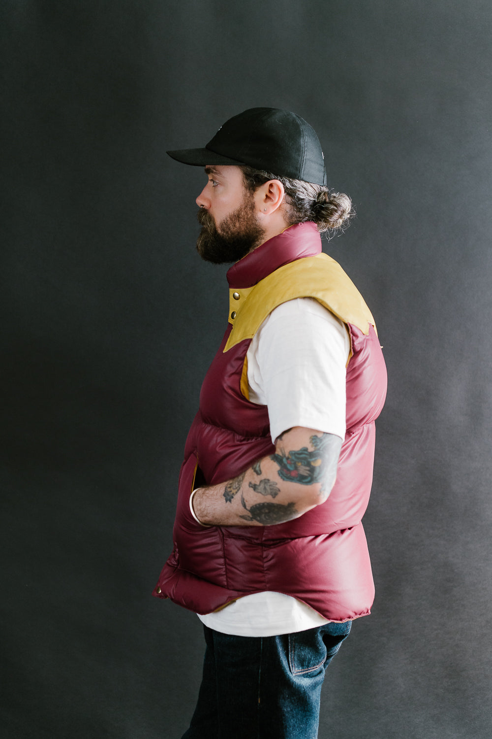 Lot 2197 - Rocky Mountain Featherbed x Warehouse Ripstop Nylon Down Vest - Burgundy