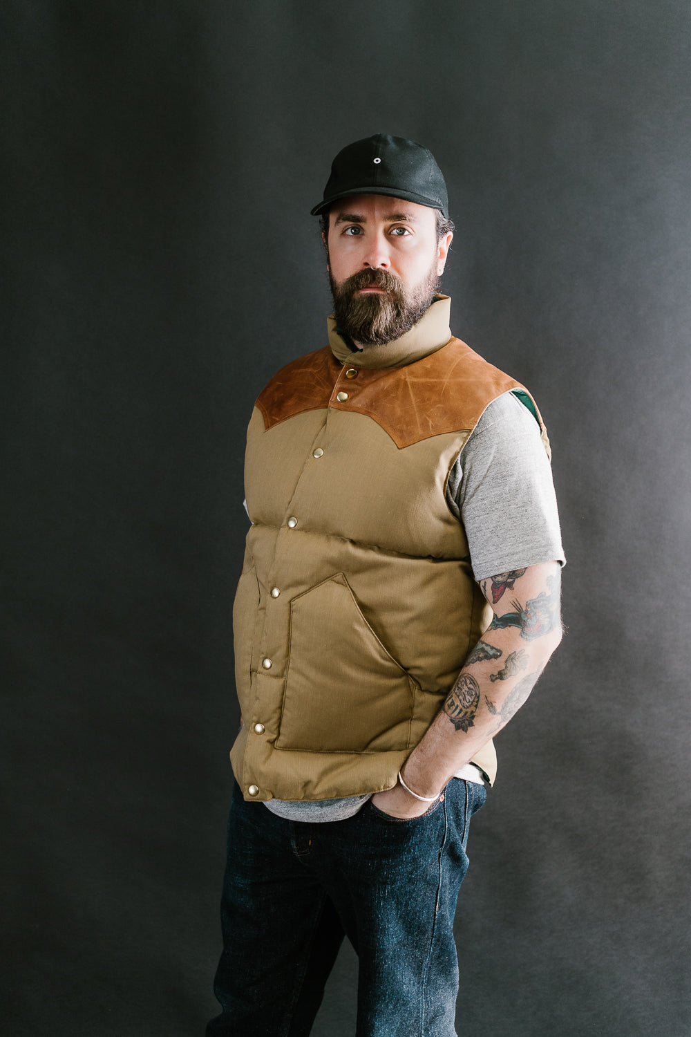 Lot 2199 - Rocky Mountain x Warehouse Dobby Twill Vest - Brown