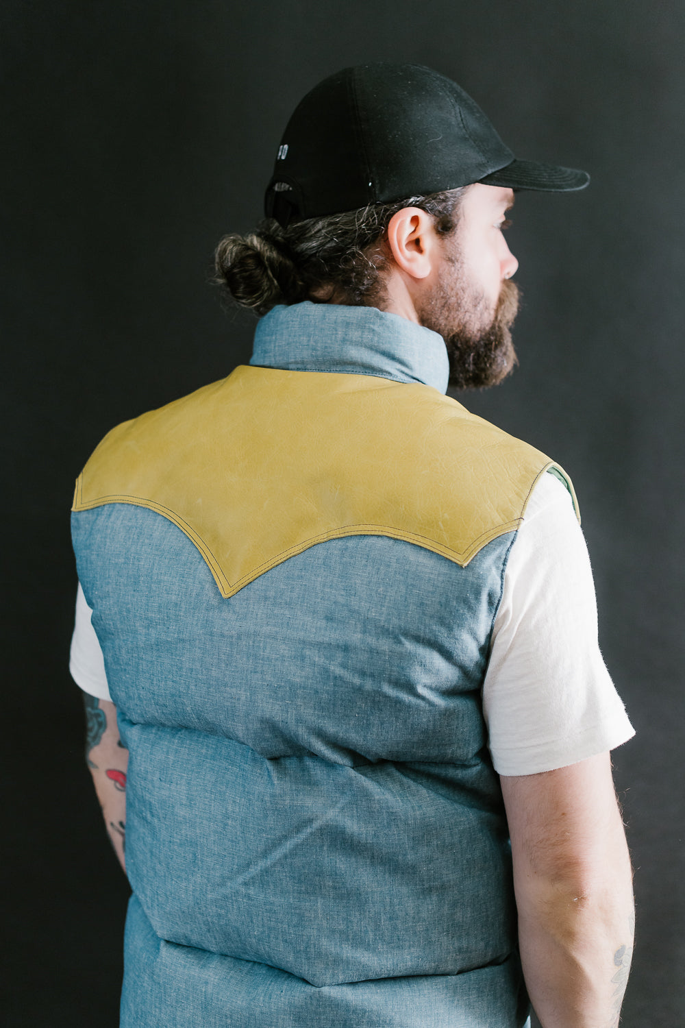 Lot 2200 - Rocky Mountain x Warehouse Selvedge Chambray Down Vest - Sax