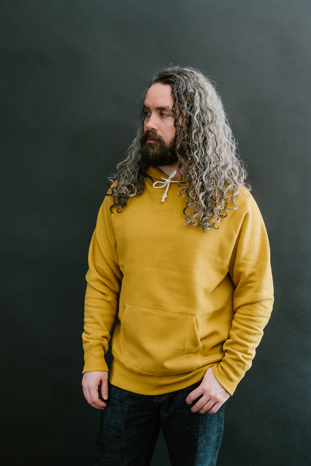 Lot 262 - DENIME - Four Needle Raglan Hoodie - Yellow