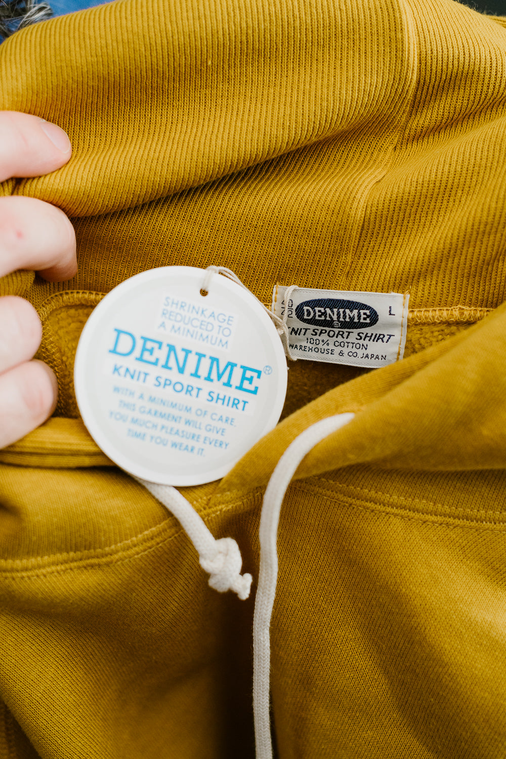 Lot 262 - DENIME - Four Needle Raglan Hoodie - Yellow