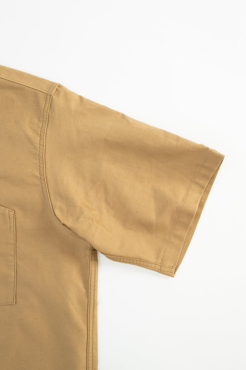 Lot 3091 - S/S Open Collar Shirt - Camel