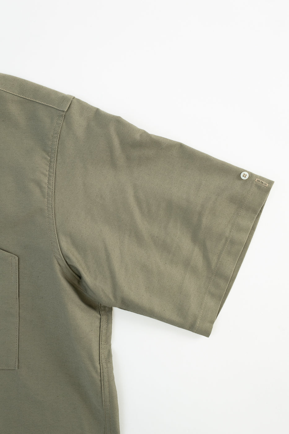 Lot 3091 - S/S Open Collar Shirt - OD Green