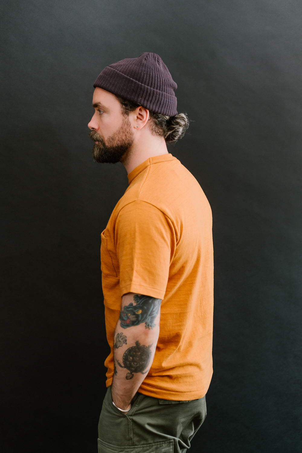 Lot 4601P - Slubby Cotton Pocket T-Shirt - Dark Orange