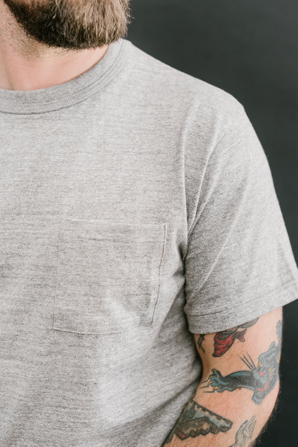 Lot 4601P - Slubby Cotton Pocket T-Shirt - Heather Grey