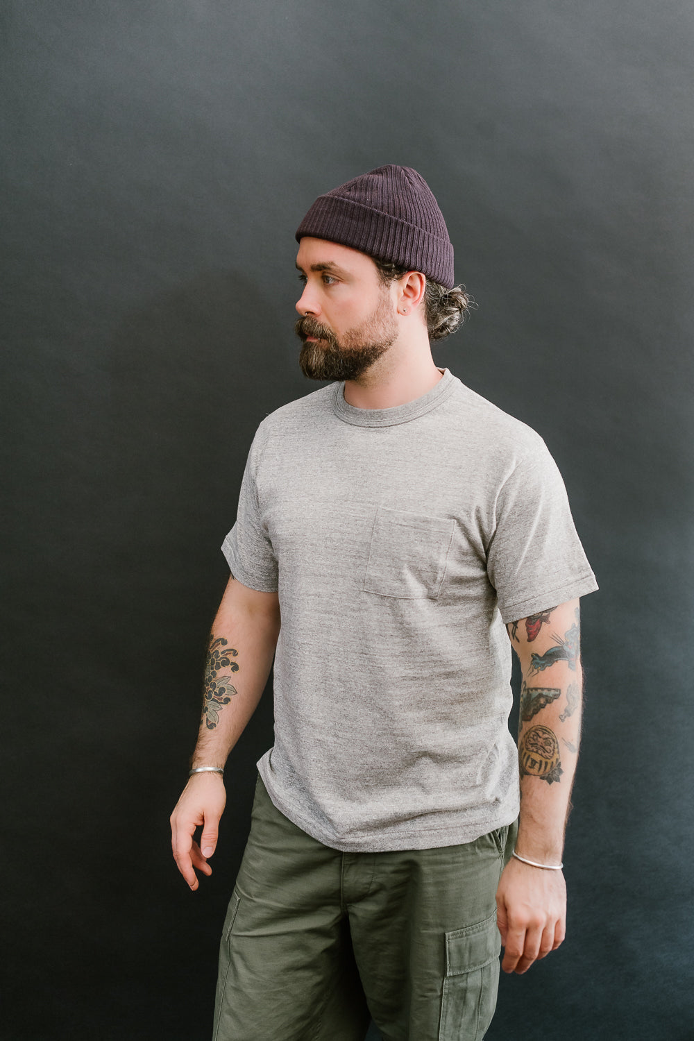 Lot 4601P - Slubby Cotton Pocket T-Shirt - Heather Grey