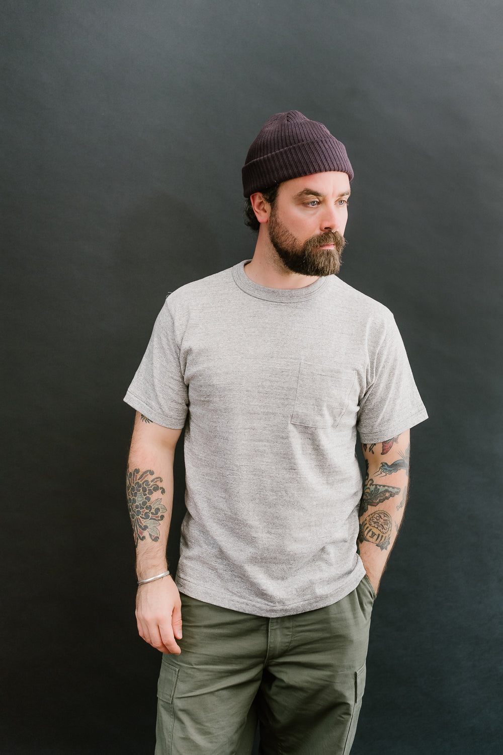 Lot 4601P - Slubby Cotton Pocket T-Shirt - Heather Grey