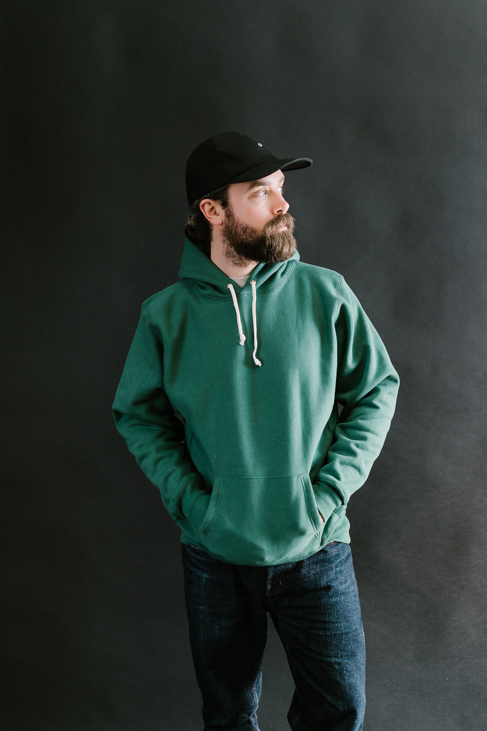 Lot 484 - Heavyweight Hooded Sweatshirt Plain - Green