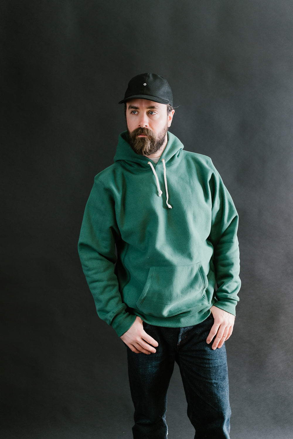 Lot 484 - Heavyweight Hooded Sweatshirt Plain - Green