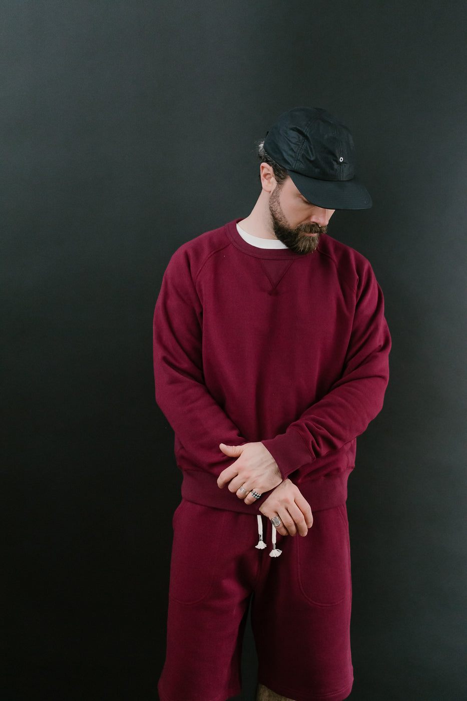 Pullover Crew Neck - Super Looper French Terry - Burgundy