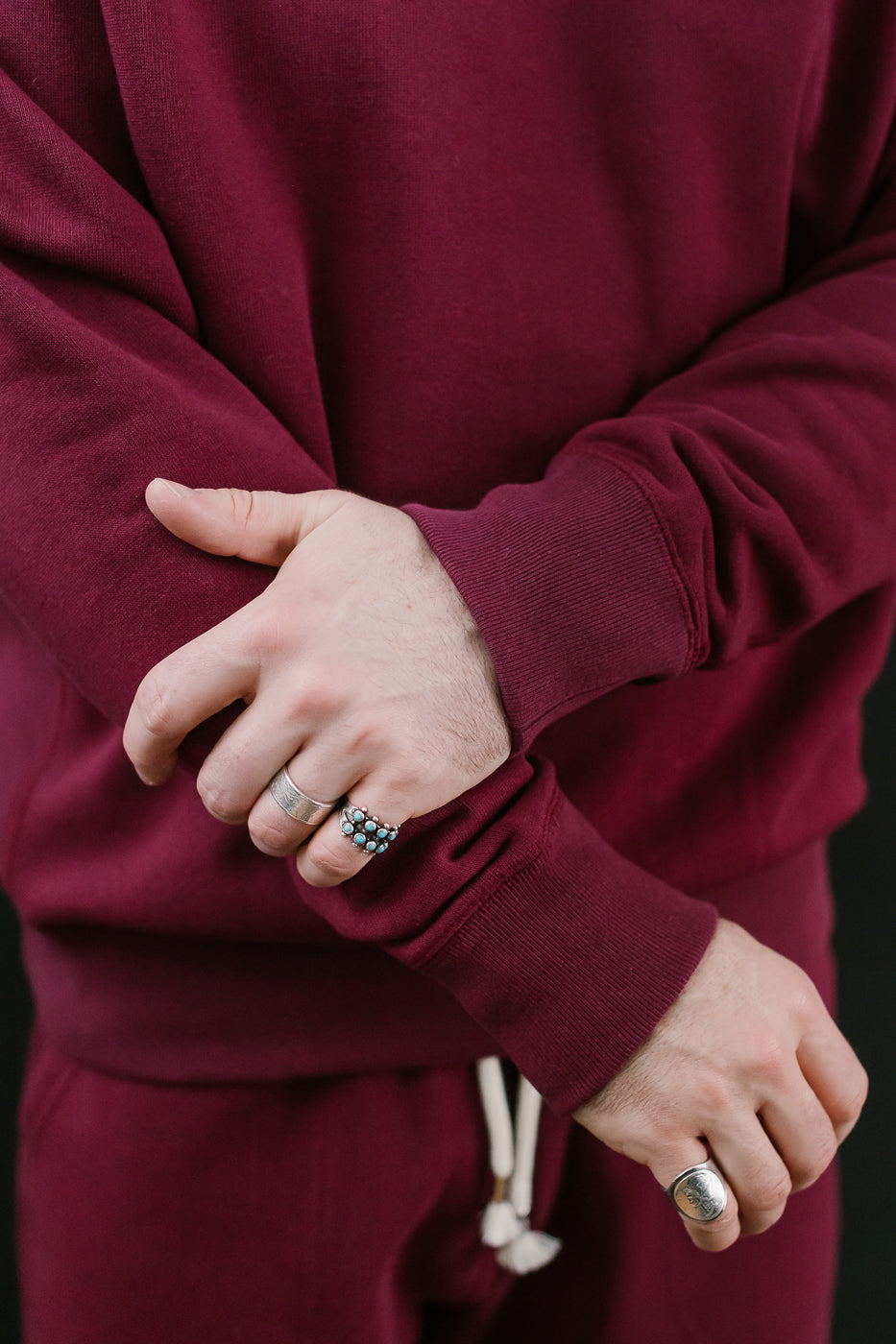 Pullover Crew Neck - Super Looper French Terry - Burgundy