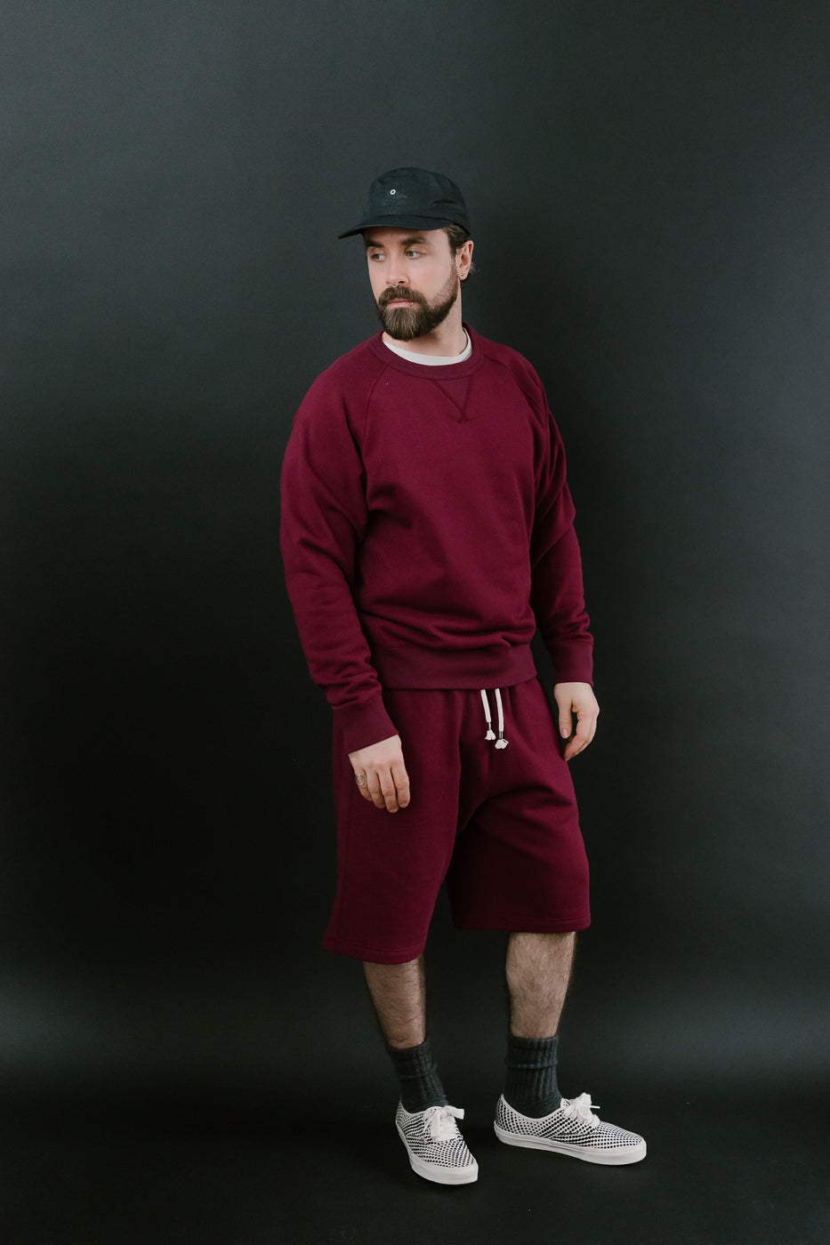 Pullover Crew Neck - Super Looper French Terry - Burgundy