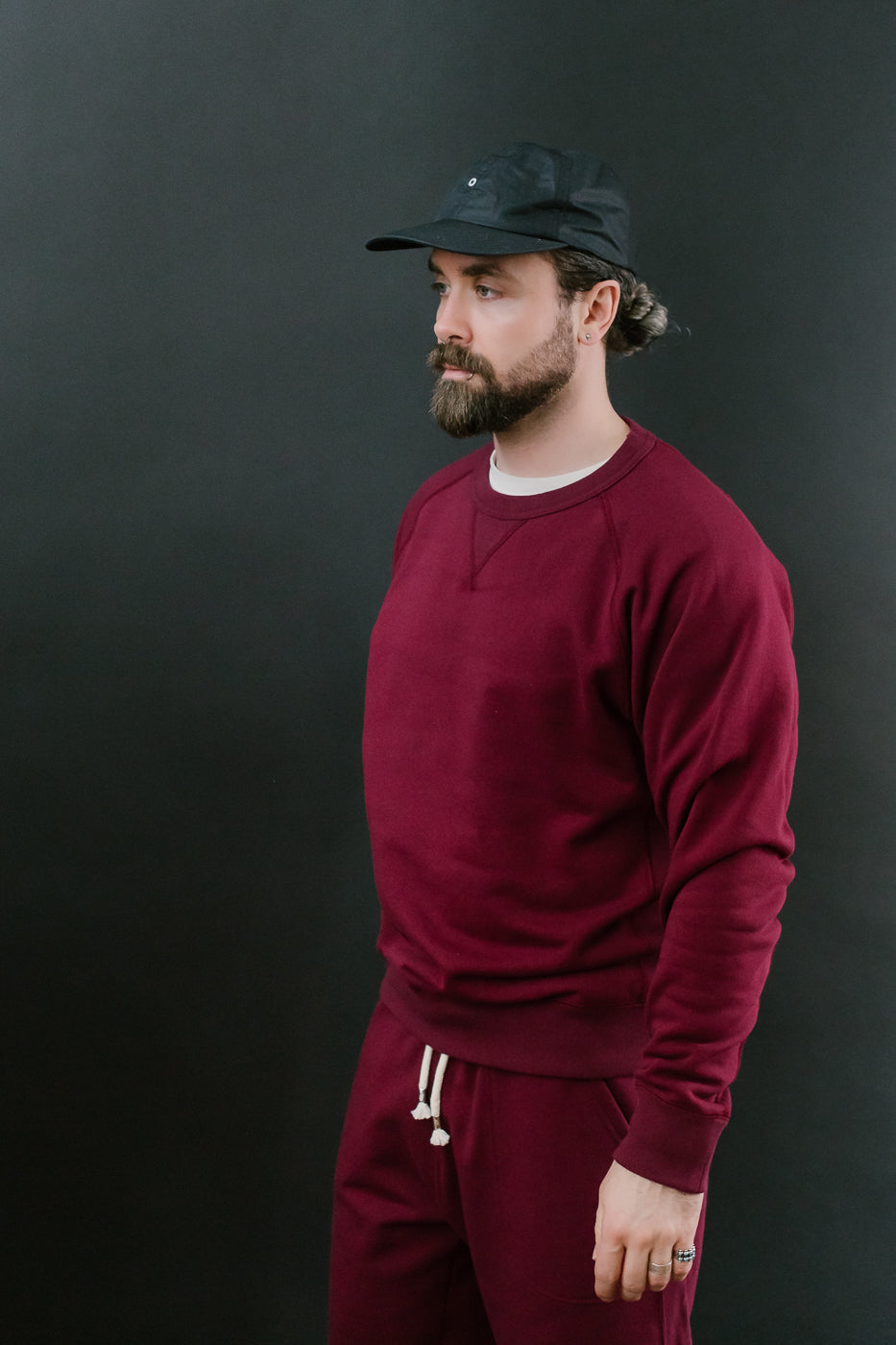 Pullover Crew Neck - Super Looper French Terry - Burgundy