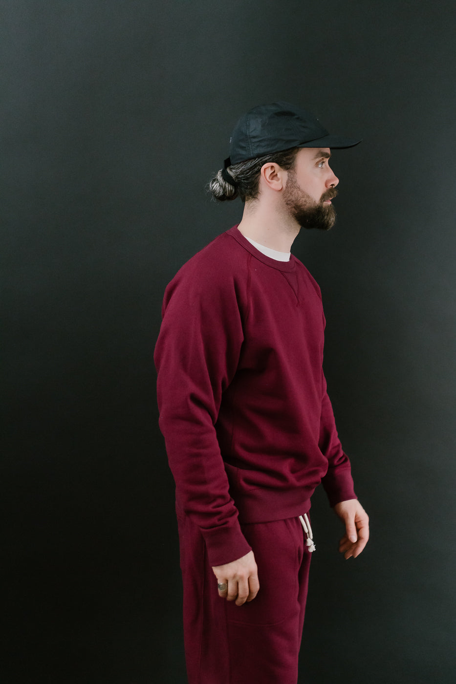 Pullover Crew Neck - Super Looper French Terry - Burgundy