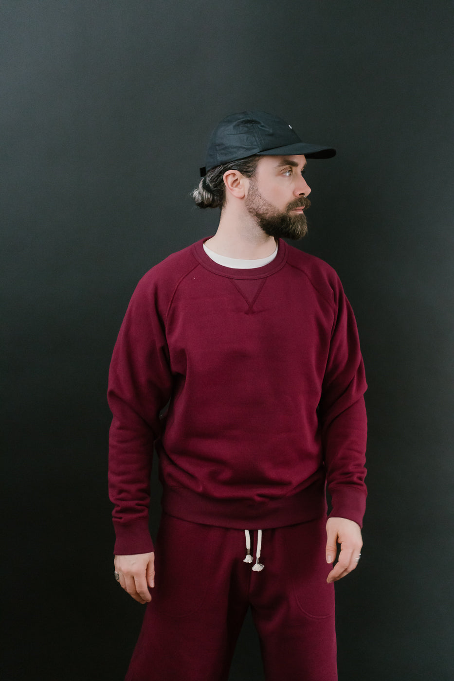 Pullover Crew Neck - Super Looper French Terry - Burgundy