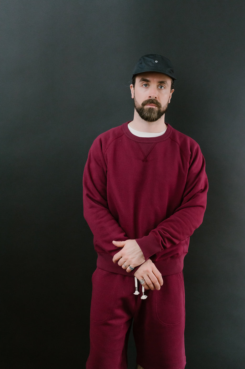 Pullover Crew Neck - Super Looper French Terry - Burgundy