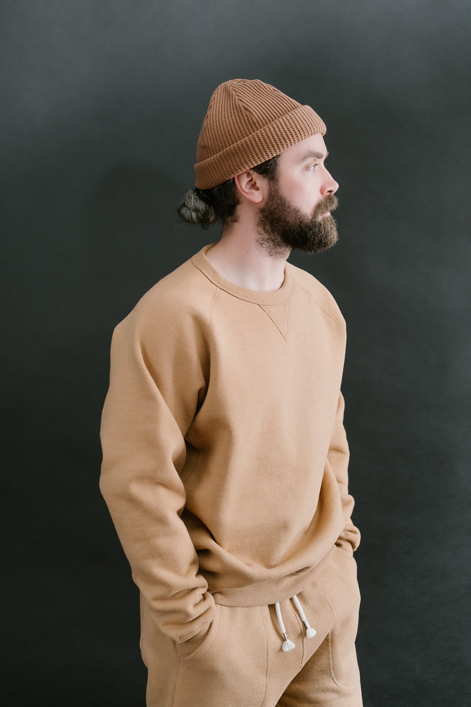 Pullover Crewneck 825gsm Double Heavyweight French Terry Foxfibre® - Coyote 80