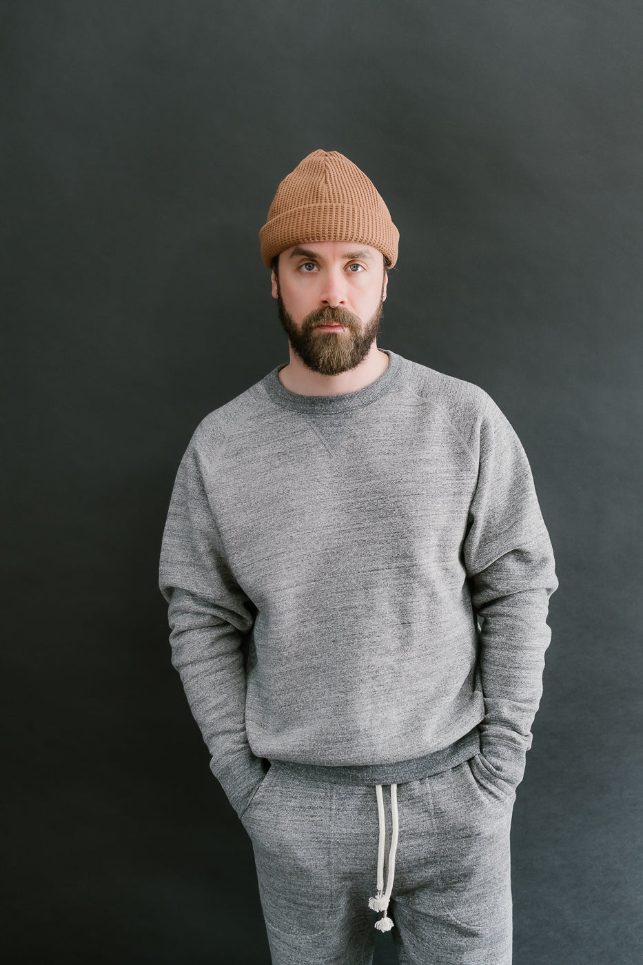 Pullover Crewneck Fleeced Foxfibre® - Charcoal