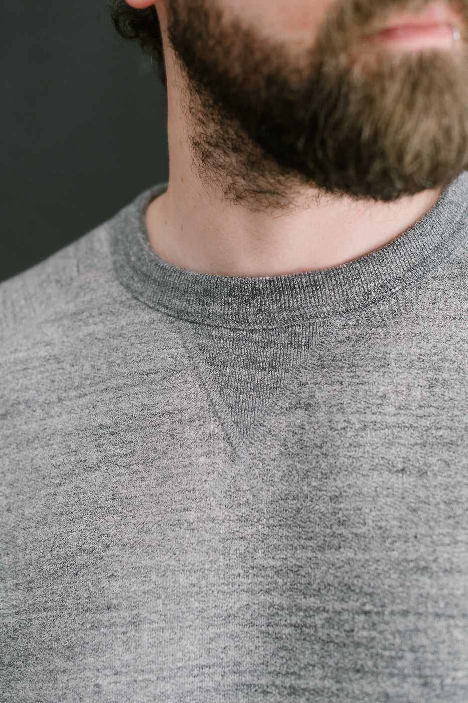 Pullover Crewneck Fleeced Foxfibre® - Charcoal