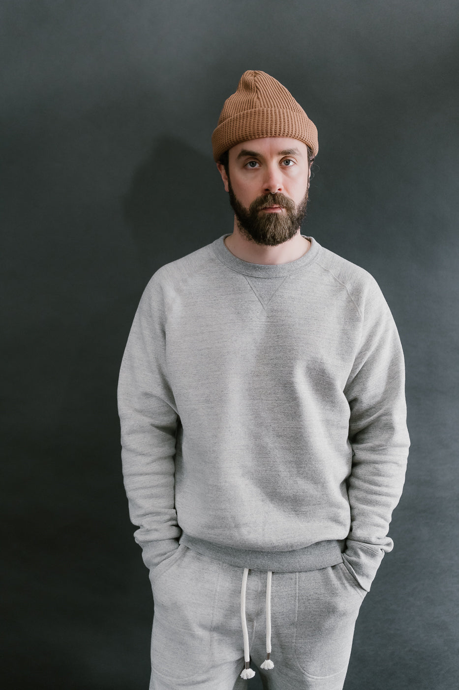 Pullover Crewneck Fleeced Foxfibre® - Heather Grey