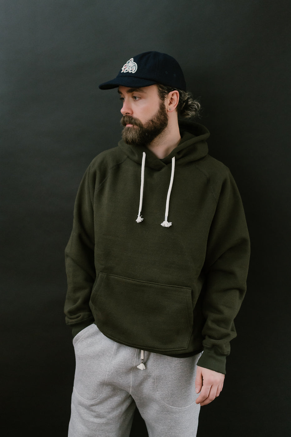 Pullover Hoodie 876gsm Double Heavyweight French Terry - Khaki